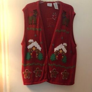 Bobbie Brooks Red Holiday Sweater Vest